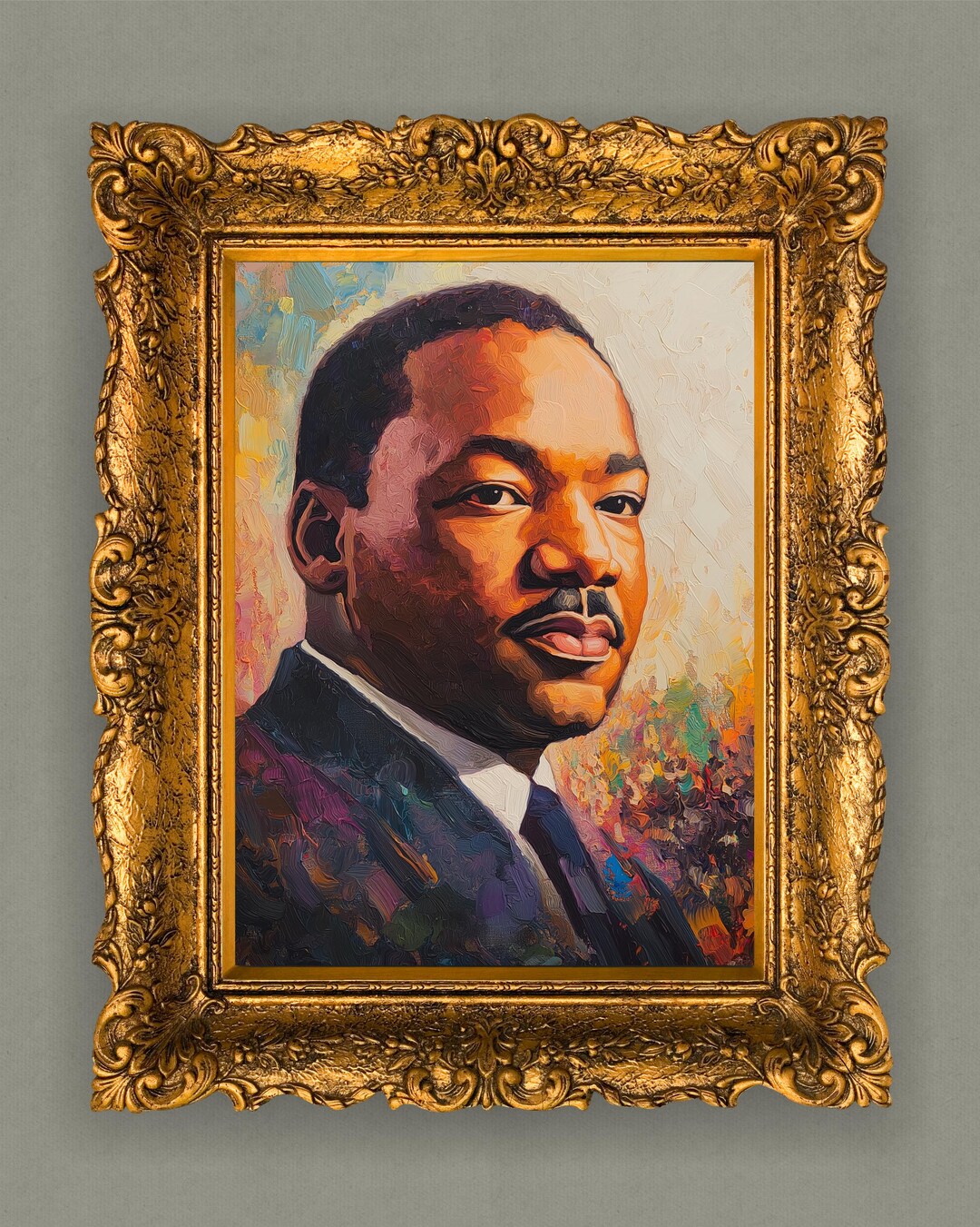 Martin Luther King Jr. Wall Art - Inspirational Oil Painting Print ...