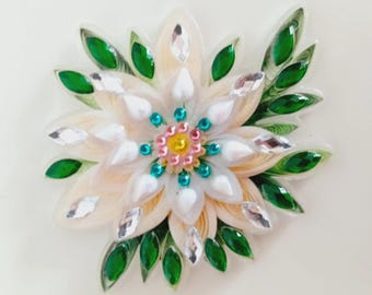Vibrant Floral Fridge Magnet Handmade Botanical Kitchen Decor Romantic Delicate Garden-Inspired housewarming Gift for Feminine Home Accent