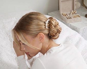 Peineta de perla • Horquilla de cristal elegante