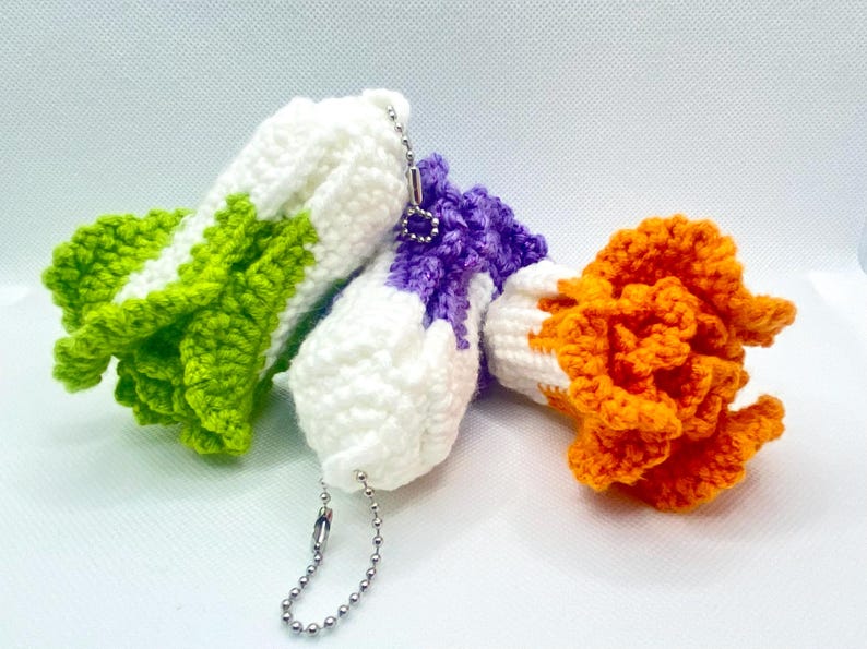 Cabbage Key Chain Handmade Crochet Cabbage Keychain - Cute Mini Chinese Cabbage Charm - Etsy