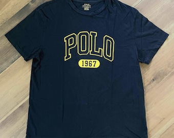 Black Polo Ralph Lauren T-shirt With Yellow Logo 1967 Y2K - Etsy