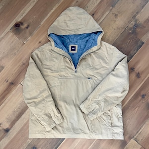 GAP vintage beige and blue cotton anorak coat for men, plus size
