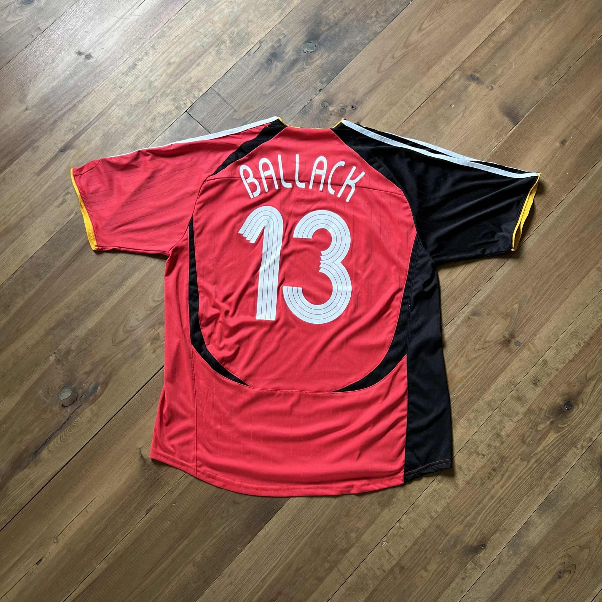 BALLACK #13 Adidas Soccer Football 2006 Vintage Jersey Y2K Red and