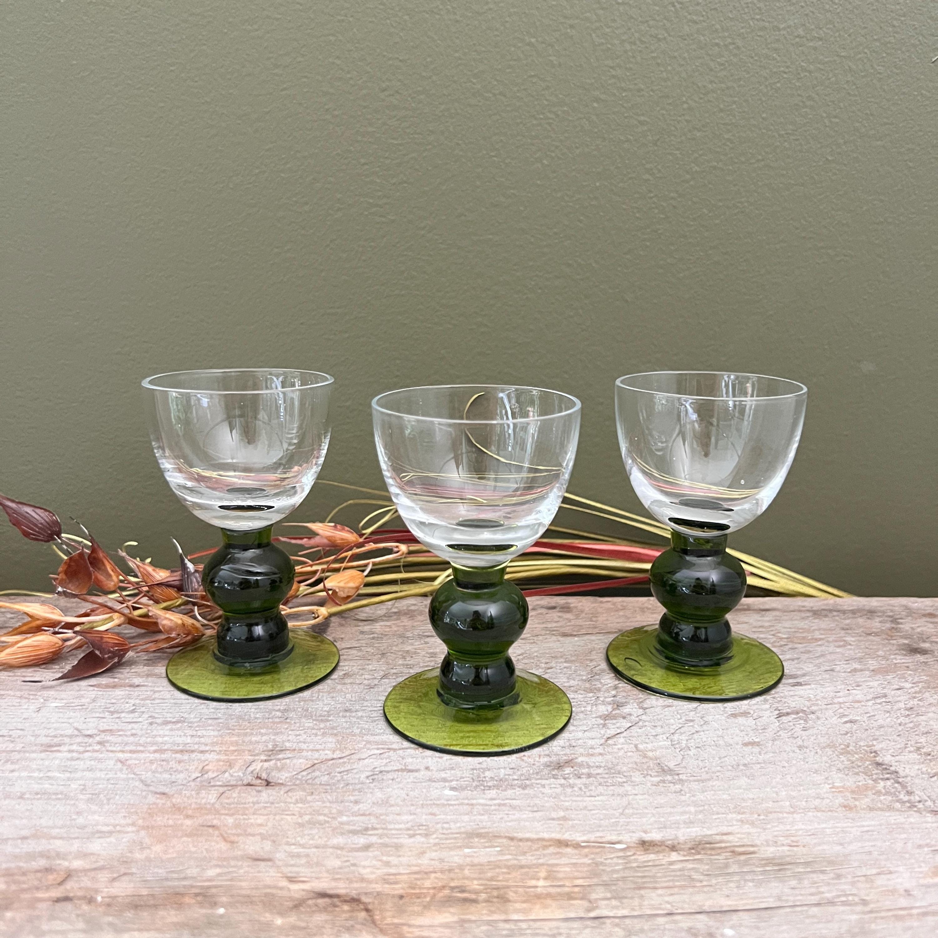 German green stem wine glasses - Etsy 日本
