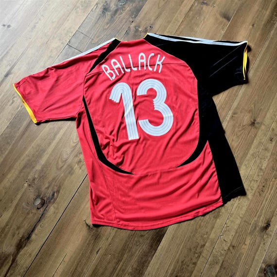 BALLACK #13 Adidas Soccer Football 2006 Vintage Jersey Y2K Red and