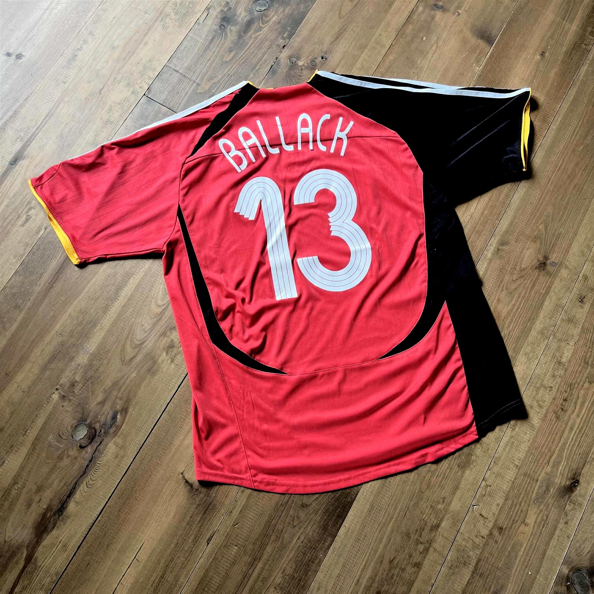 BALLACK #13 Adidas Soccer Football 2006 Vintage Jersey Y2K Red and