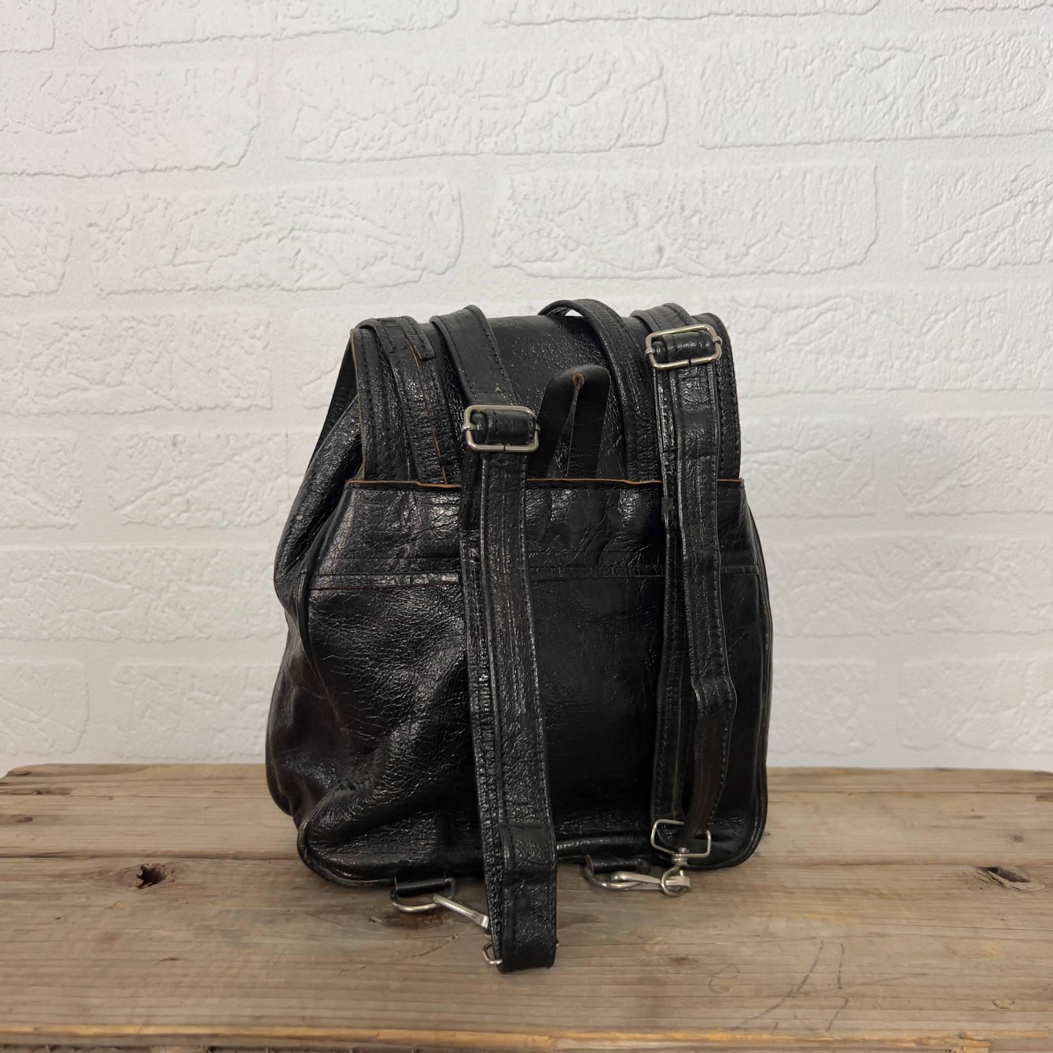 1999 100% full Leather backpack Y2K Y2k Goth PU Leather Backpack: Studded Chain Laptop Bag - Etsy main image 4