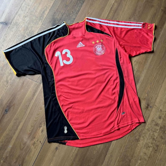 BALLACK #13 Adidas Soccer Football 2006 Vintage Jersey Y2K Red and