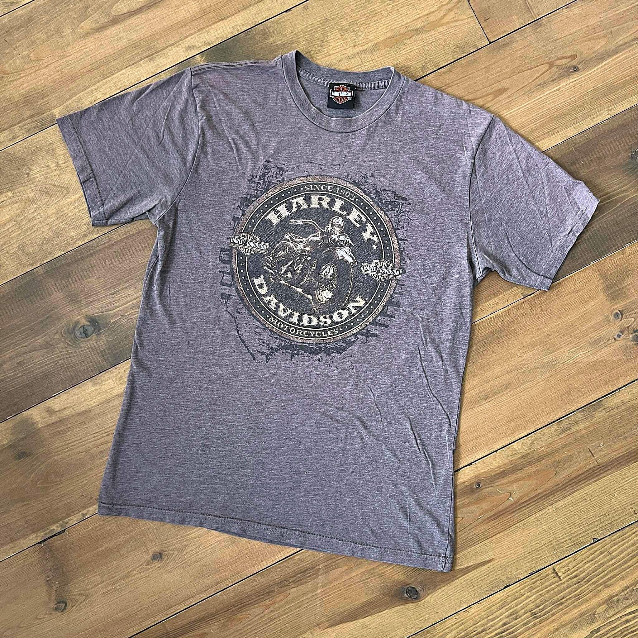 Harley Davidson Laconia New Hampshire Vintage Heather Grey/plum T 