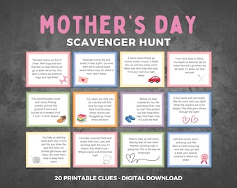 Mother's Day Scavenger Hunt Game | Printable Gift for Mom, Grandma, or Bonus Mom | Fun Trivia | Keepsake Activity | Family Gift Basket Game