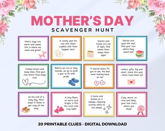 Mother's Day Scavenger Hunt | Printable Trivia Game for Mom | Treasure Hunt | Mother’s Day Gift Basket Activity | Mom Appreciation Idea