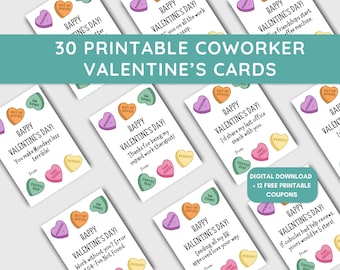 Funny Coworker Valentine Cards | Office Valentine’s Day Cards | Workplace And Colleague Cards | Printable Work Bestie & Employee Valentines