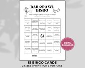 Fun Bar Crawl Bingo Cards Girls Night | Printable Ladies Night Icebreaker Game | Mingle Bingo Download | Pub Crawl Group Activity Birthday