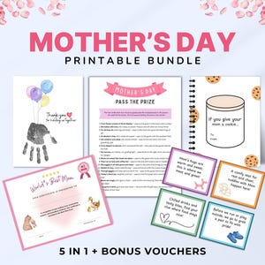 Muttertagsspiele Bundle | Druckbare Muttertags-Aktivitäten | Muttertagsgeschenkideen von Kindern | Dinge die mit Mama zu tun | Familie Trivia