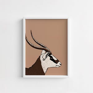 Antelope Wall Poster Printable - Minimalist Animal Art, Modern Wildlife Nursery Print, Digital Antelope Decor, Adorable Illustration
