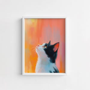 Cat Digital Download Art Print - Modern Wall Decor for Cat Lovers, Cute Animal Artwork, Instant Download & Printable Cat Art Design