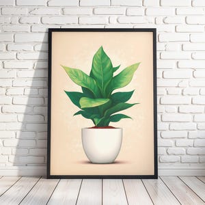Plant in The Pot Wall Art Print - Botanical Home Decor, Nature Inspired Artwork, Modern Wall Art for Living Room & Office Decor