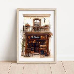 Coffee Shop Art Print - Digital Shop Scene Wall Decor, Cozy Coffee Print, Cafe Wall Art, Aesthetic Digital Download