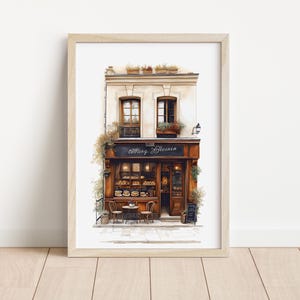 Coffee Shop Art Print - Cozy Cafe Wall Decor, Aesthetic Digital Download, Digital Shop Scene Poster, Cute Coffee Cafe Art