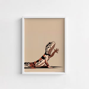 Lizard Wall Art Print | Desert Reptile Digital Decor | Nature Illustration
