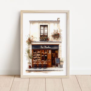 Coffee Shop Art Print - Cozy Cafe Wall Art, Digital Download Scene, Aesthetic Decor for Coffee Lovers, Instant Wall Decor
