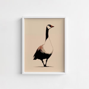 Goose Wall Art Printable | Rustic Farm Animal Decor | Country Digital Print