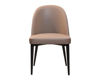 Taupe Synthetic Leather Dining Chair Prototype Sample (Set of 2)