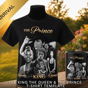 Michael Whithney Prince T-Shirt Vorlage: King, Queen, 90s Graphic Tee (Canva)
