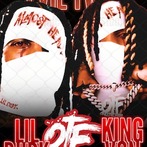 Immagini PNG T-shirt Lil Durk King Von Evil Twin e modifica nel modello Canva