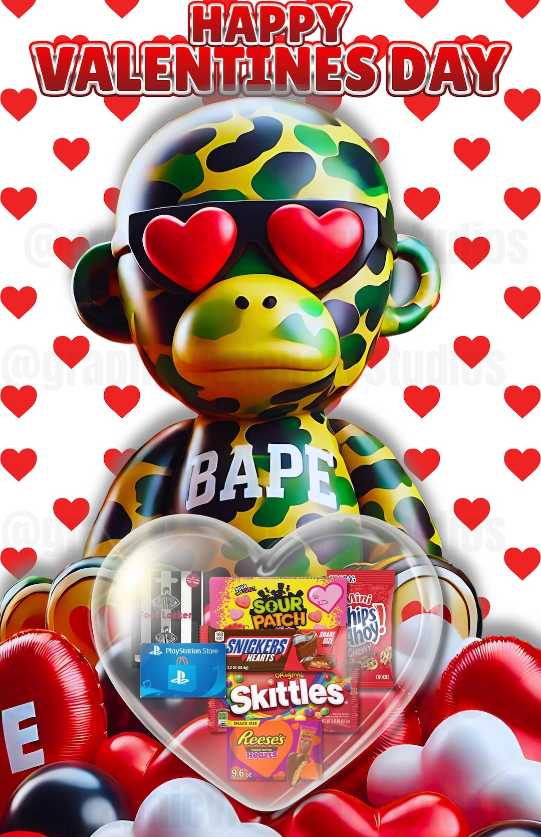 Jumbo Treat Card Template bape-men-boys - Etsy