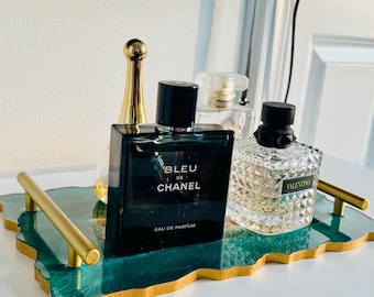 Handmade Resin Vanity Tray, Decorative Perfume Organizer