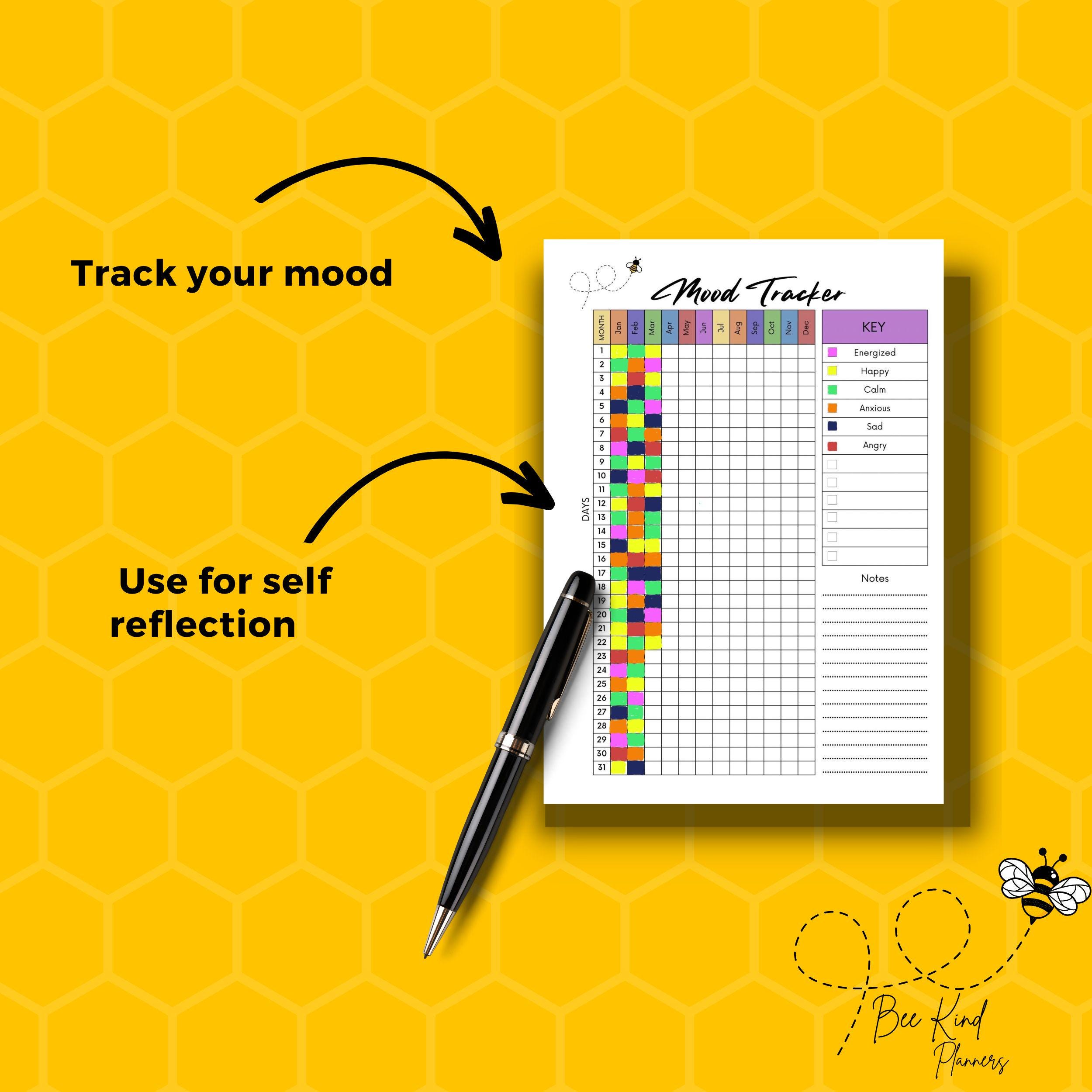 2025 Monthly Mood Tracker | Printable Journal Page | Digital Mood ...