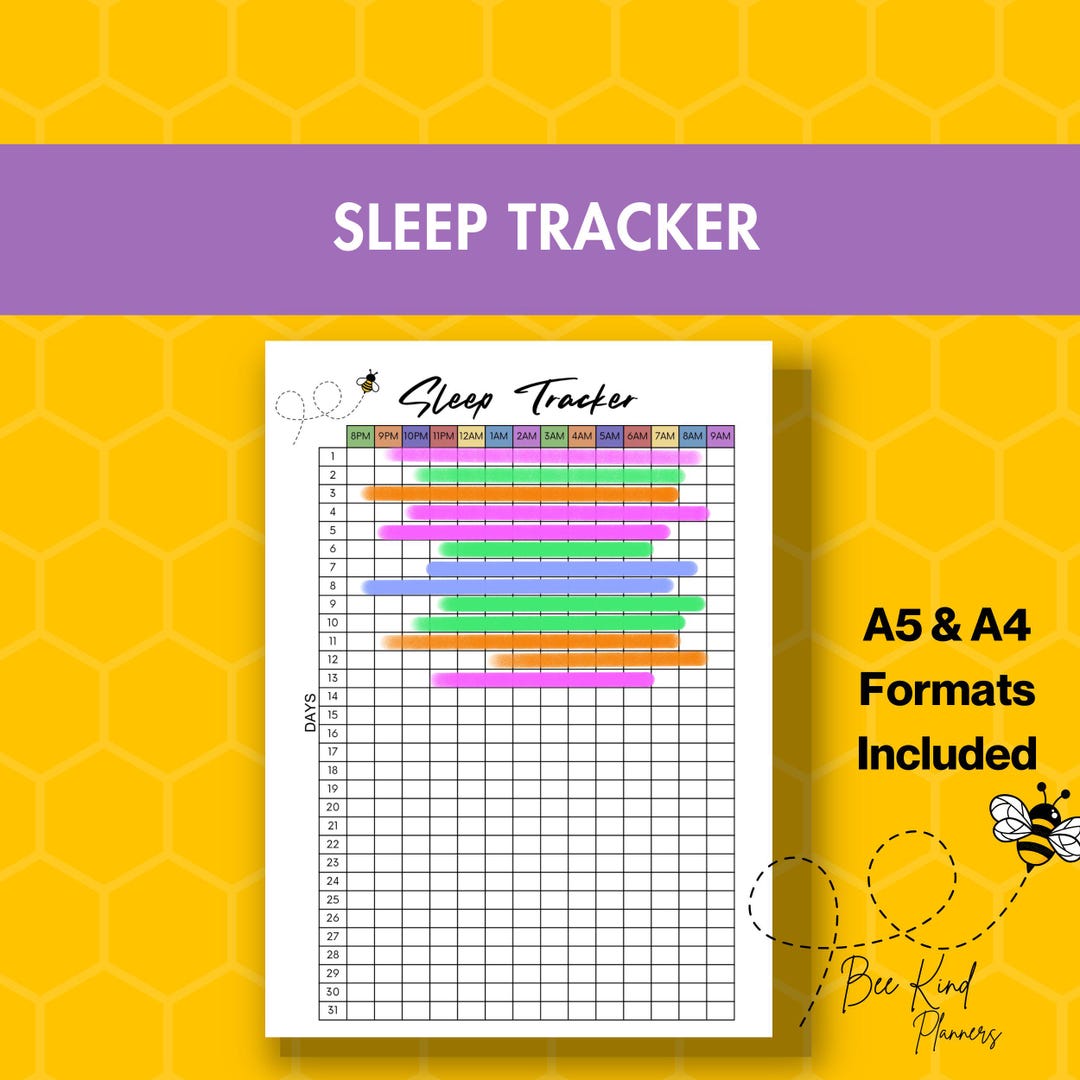 24 Hour Sleep Tracker | Printable Journal Page | Printable Monthly ...
