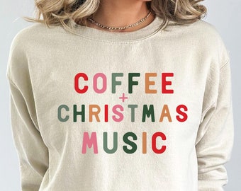 Coffee Christmas Music Shirt, Holiday Graphic Tee