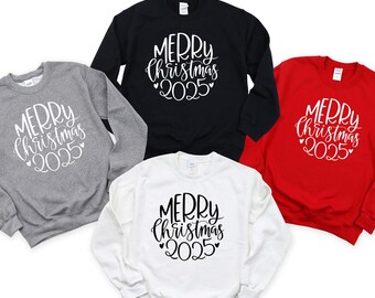 Merry Christmas 2025 Sweatshirt – Matching Family Holiday Pullover