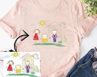 Custom Kids Drawing Shirt, Personalized Art Gift