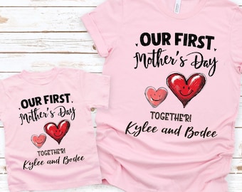 Custom Our First Mother's Day Shirt, Mothers Day Matching Shirt, Mother's Day Mommy And Baby Outfit, Mother's Day Gift, Mom and Me Matching