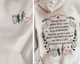 Practical Magic Hoodie, Salt Rosemary Lavender Design