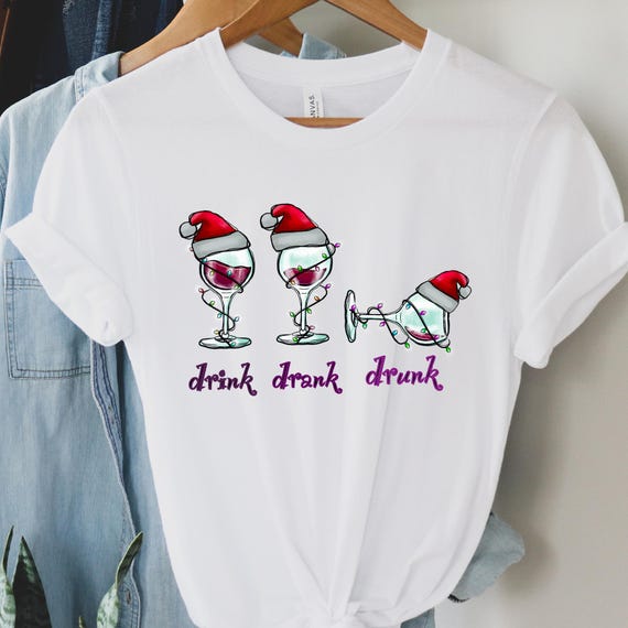 ALLTB Merry Christmas T-Shirt Women - Wine Glasses Graphic Tee, Short Sleeve Holiday Top, Green X-Large - View #7