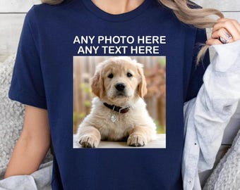 Chemise photo personnalisée, texte personnalisé, t-shirt unisexe