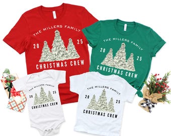 Custom Family Christmas Tree Shirts, Matching Holiday Tees