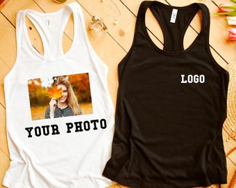 Custom Text Racerback Tank Top, Personalized Design