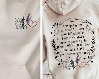 Practical Magic Hoodie, Salt Rosemary Lavender Design