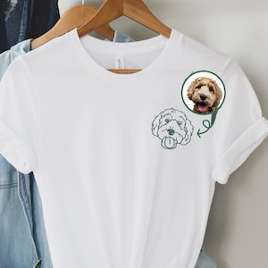 Pocket Line Art T-Shirt, Outline Photo Shirt, Custom Portrait Photo Shirts, Customized Family Photo Shirt, Sketch Photo Tee, Custom Line Art
