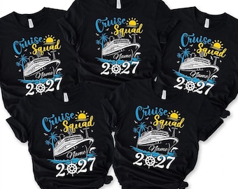 Custom Name Family Cruise 2027 Matching Shirts, Cruise Squad T-shirt, Personalized Family Trip Shirt, Group Cruise Friends Shirts
