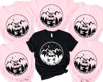 Familieshirt voor roadtrip, T-shirt voor avontuurlijk reizen