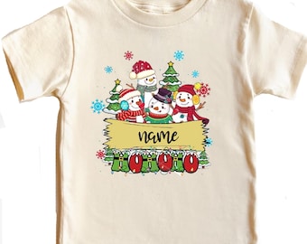 Personalized Christmas Kids Shirt, Custom Holiday Tee