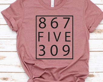 Retro 80's, Funny Music Shirt,Jenny 867-5309,Tommy Tutone,Music Lover Shirt,Music Gift,Retro Gift Shirt,Funny Gift Shirt
