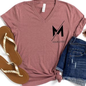Custom V Neck Shirt, Custom Logo V-Neck Shirt, Add Your Own Text, Custom Photo Shirt, Custom V-Neck Shirt, Design Your Own