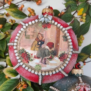 Vintage Christmas medallions Christmas tree ornaments Christmas gift for kids Christmas tree ornaments Holiday decorations Christmas bauble